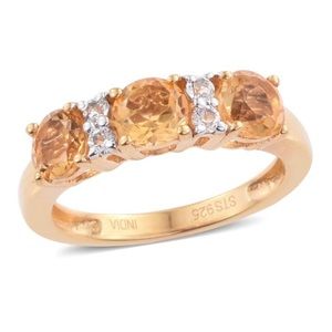 NWT 14K over Silver Citrine & Topaz Ring! Classic!